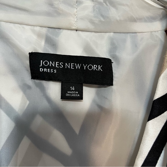 Jones New York Halter A-line Dress Size 8 Womans White/Black/Tan Sleeveless NWT - Picture 2 of 9